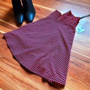 Fushia Polka Dot Circle Mini Skirt 29in Waist